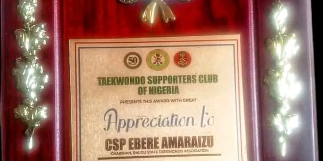 Enugu Taekwondo Boss AmraiZu Onorato at the 4th Taekwondo Unity Games, asks for a greater youth commitment through sport