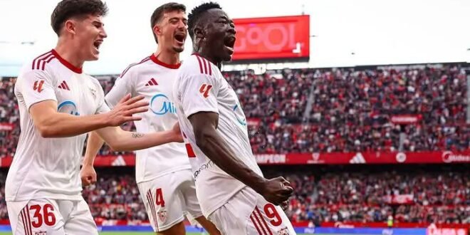 Adams, relieved after ending Sevilla’s goal drought