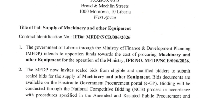 Bid Supply of Machinery and other Equipment