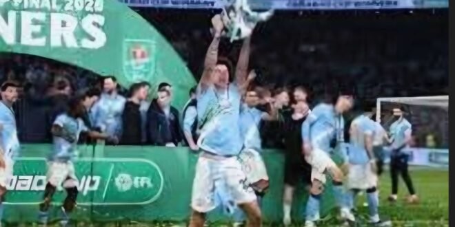 Manchester City dominates Arsenal and wins the English League Cup…