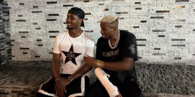 Osimhen receives blessings from Ighalo’s mother during his visit to Lagos