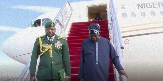 Tinubu left for England for a state visit hosted by King Charles III