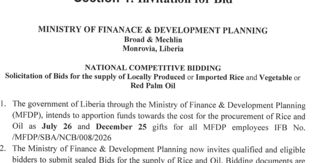 Bidding of Food stuff 2026 Invitation