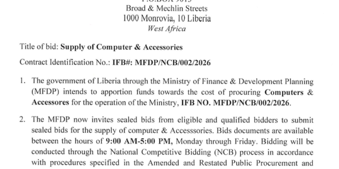 Invitation for Bids as a MCC Computers and other ICT Equipment