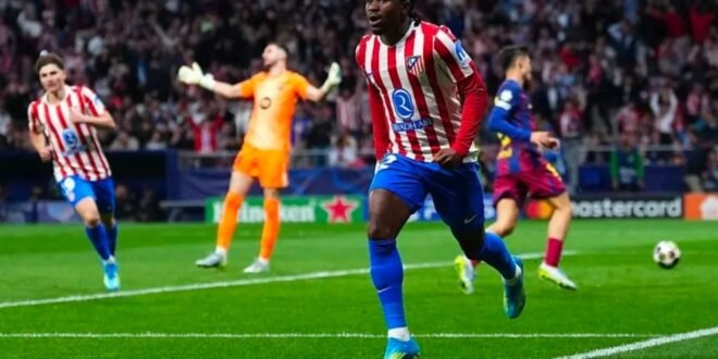 Lookman’s goal knocks Barca out as Atletico, PSG advance to UCL semi-finals
