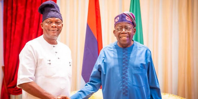 Tinubu meets Folarin in Lagos in the midst of Oyo 2027 Permutations