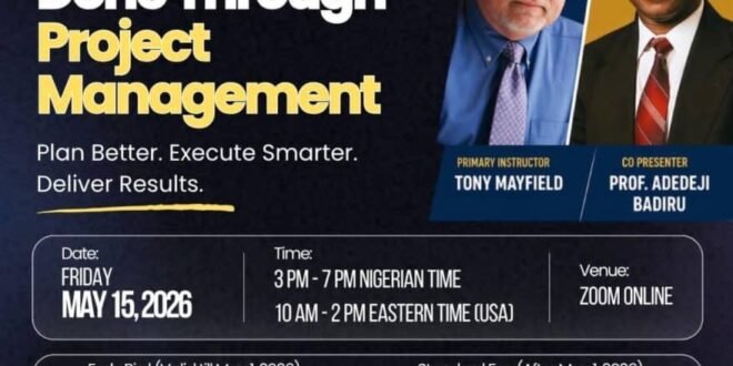 ABICS will host an online training on Project Management, with the participation of Prof Badiru