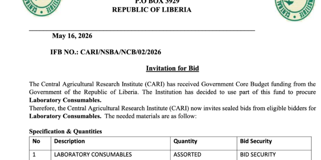 Invitation for bid laboratory consumables
