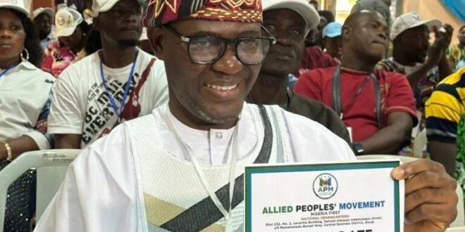 Real Estate magnate, Adeboye, has emerged as APM governorship candidate in Lagos