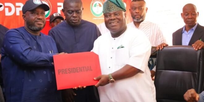 Senator Onor is contesting the 2027 presidential election, taking the PDP form