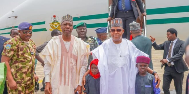 Zulum bids farewell to Tinubu, Shettima while APC chooses Gubio for 2027 Borno…