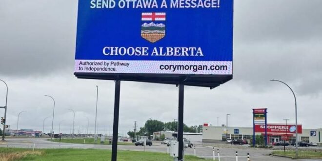 A pro-secession billboard in an Alberta town remains up after the removal deadline