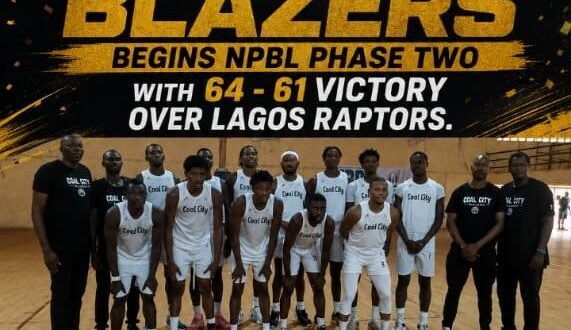 Coal City Blazers top Lagos Raptors 64-61 to start NPBL phase two on a winning note
