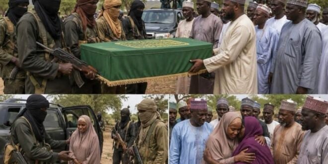 Heavily armed bandits hand over the body of the kidnapped general for burial