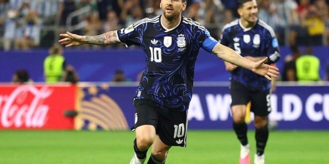 Messi makes history again after helping Argentina win over Jordan