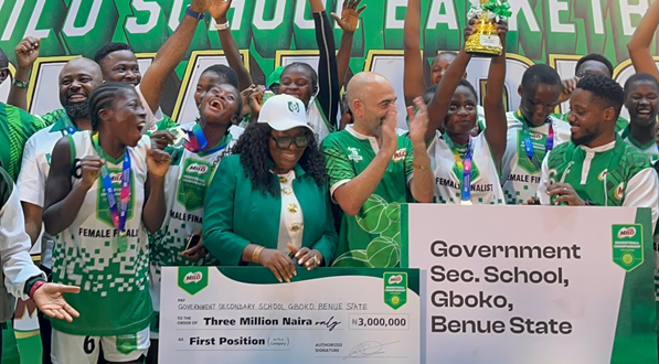 Government Secondary School, Gboko and Father O’Connell Science College crowned champions at the 26th MILO Basketball Finals