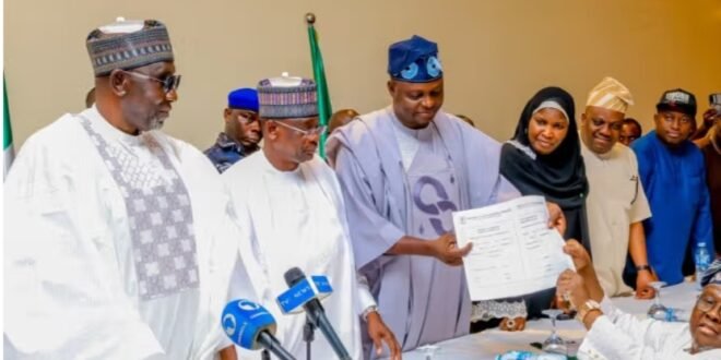 Tinubu again chooses Shettima and submits APC nomination forms for the 2027 presidential race
