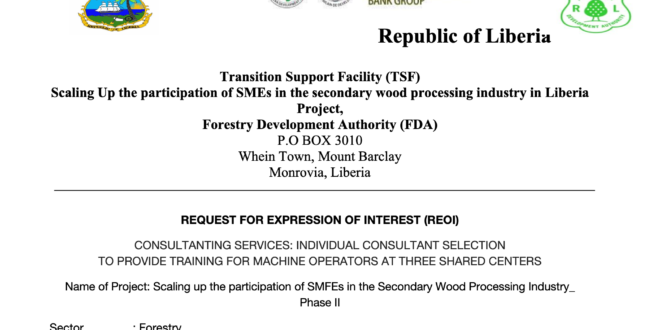 Transition Support Facility (TSF) REOI for Traininhg of Machines Operators