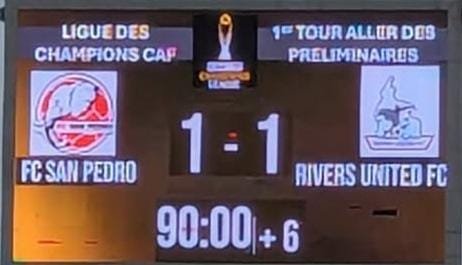 CAF Champions League: Rivers United dominates San Pedro and sets up a decisive local match