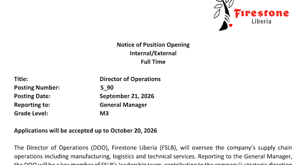 Director of Operations Needed – Liberia news The New Dawn Liberia, premier resource for latest news