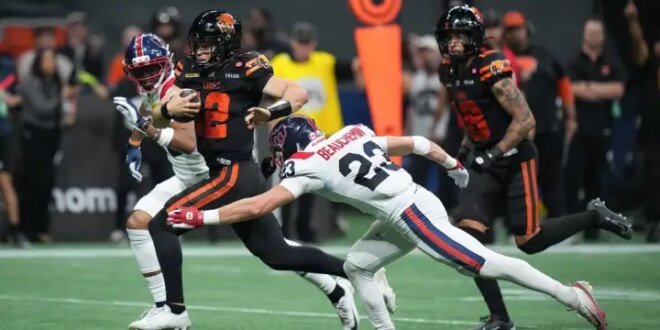 Horvath tallies three TDs, Lions beat Alouettes