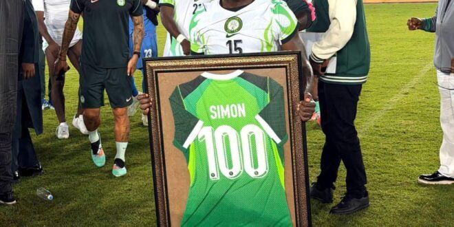 ‘It’s a dream come true’: Simon Moses celebrates 100th Super Eagles cap