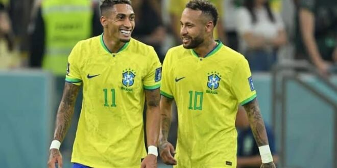 Raphinha wears Neymar’s number 10 shirt as Brazil reshuffles their squad