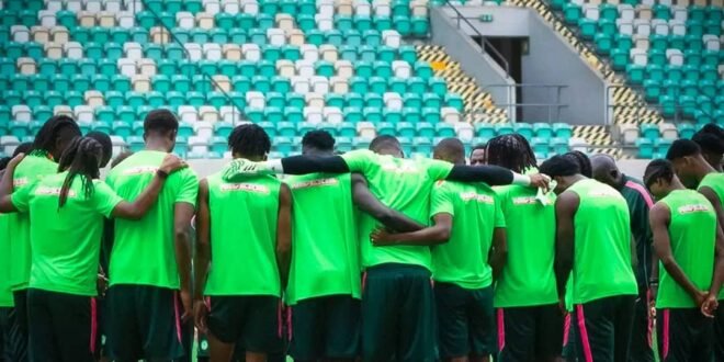 The Super Eagles arrive at final training before the crucial AFCON qualifier in Guinea-Bissau