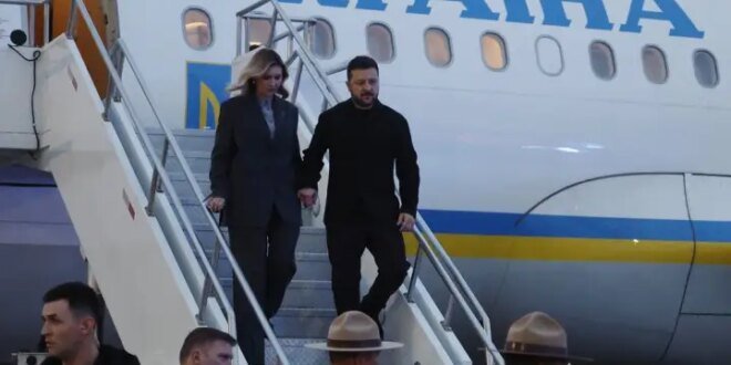 Zelenskyy arrived in Calgary ahead of Carney’s meeting