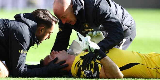 Injured Martinez taken to hospital as Chelsea defeat Everton