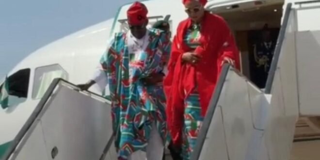 It’s happening now: Tinubu arrives in Kaduna for the 2027 campaign flag
