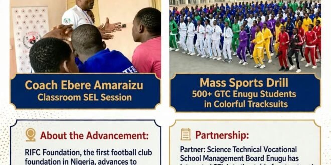 RIFC FOUNDATION ADVANCES TO TERTIARY INNOVATION PHASE OF “BEYOND THE PITCH INITIATIVE” AT GOVERNMENT TECHNICAL COLLEGE, ENUGU